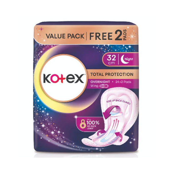 Kotex Total Protection Overnight Wing Pad 32cm 24pcs/pack