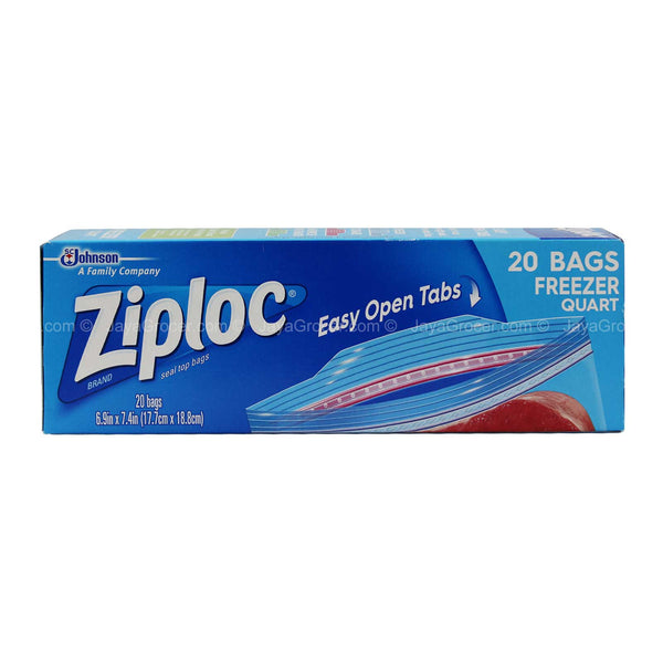 Sc Johnson Ziploc Seal Freezer Bags Quart 17.7cm x 18.8cm 20pcs/pack (highest price)