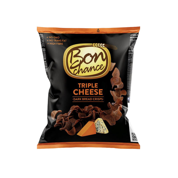 Bon Chance Dark Bread Crisps Triple Cheese 120g (highest price)