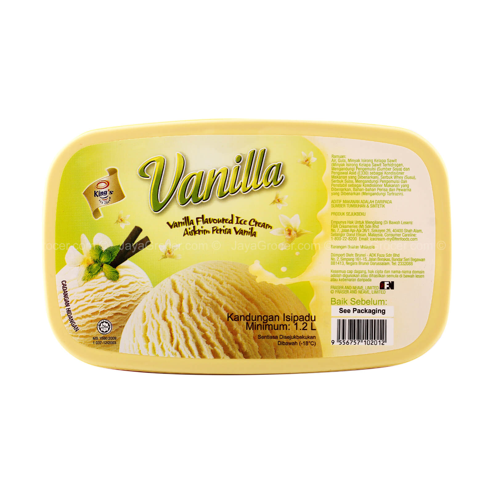 King’s Vanilla Tub Ice Cream
