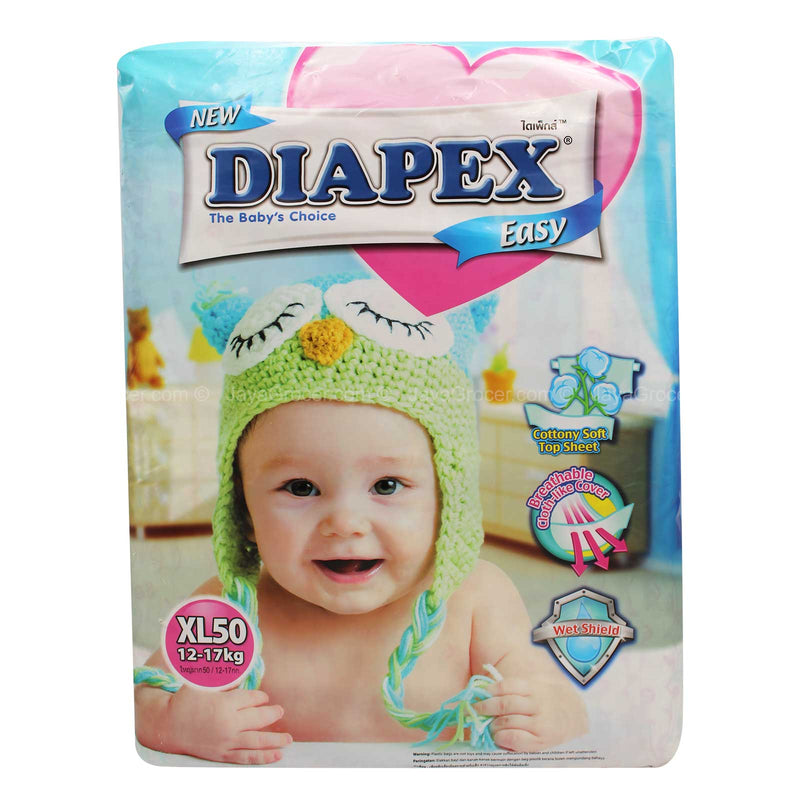 Diapex Easy Baby Diapers XL Size 50pcs