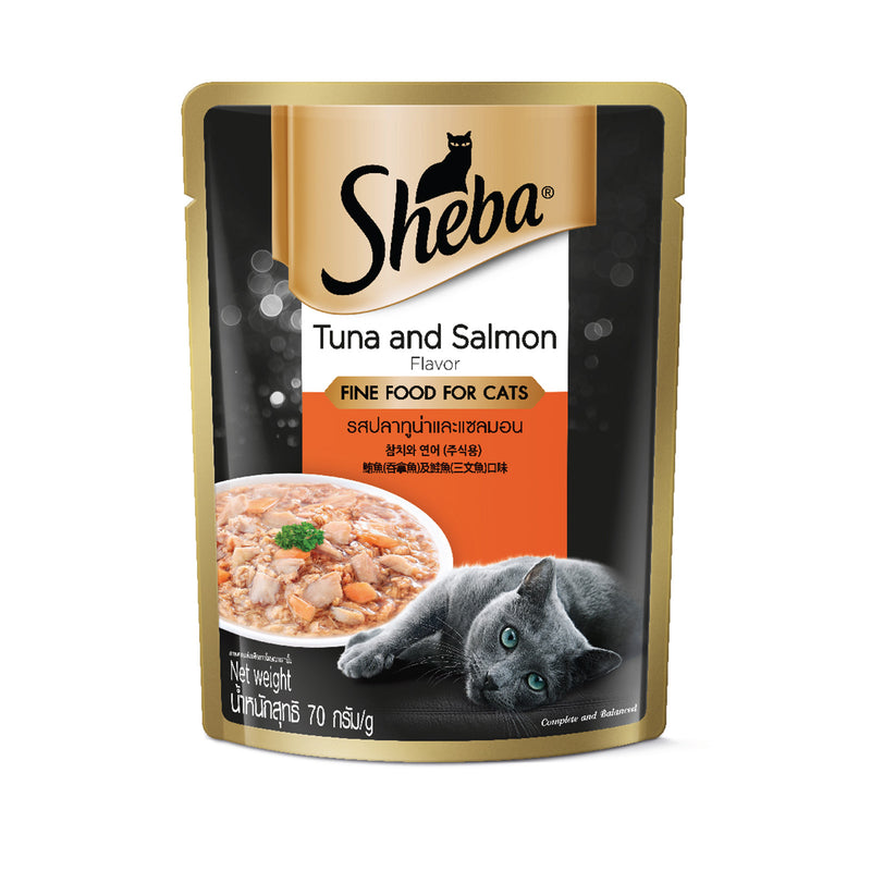Sheba Tuna and Salmon Flavour Wet Cat Food (Pouch) 70g
