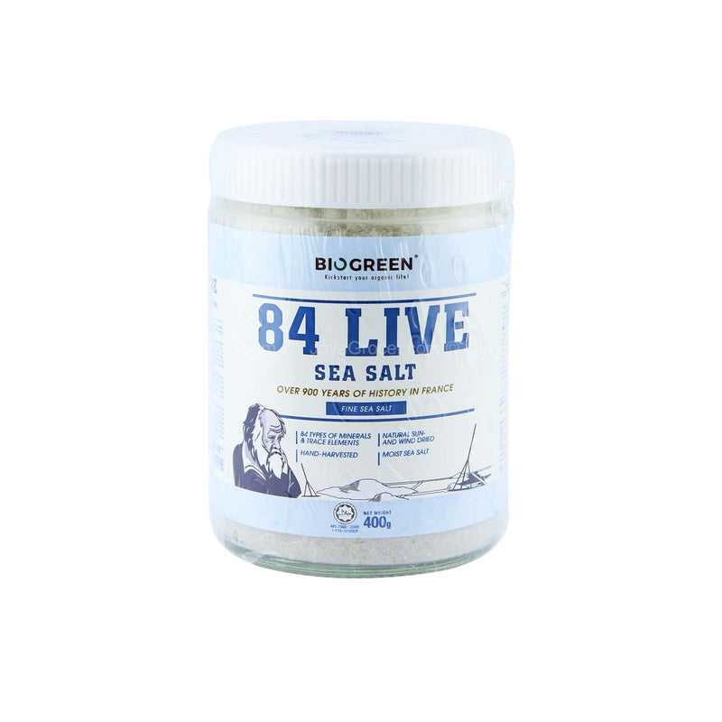Biogreen Organic 84 Live Sea Salt Fine 400g