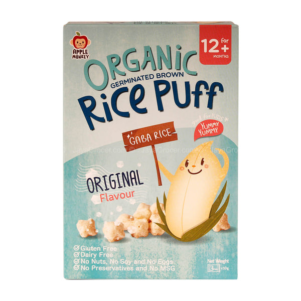 Apple Monkey Organic Germinated Brown Rice Puff Original Flavour 30g