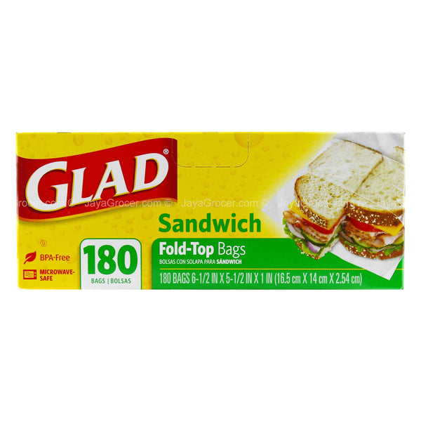 Glad Sandwich Fold-Top Bags 180pcs
