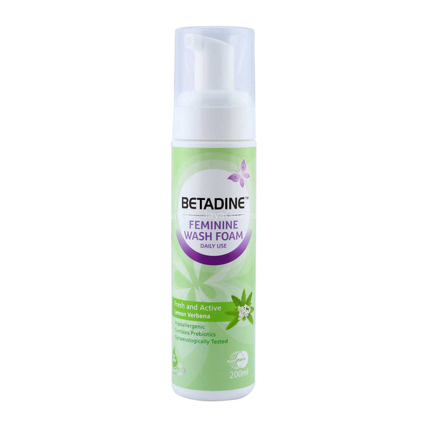 Betadine Feminine Wash Foam Daily Use Fresh and Active Lemon Verbena 200ml