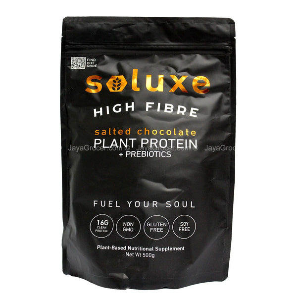 Soluxe High FIbre Salted Chocolate Plant Protein 500g