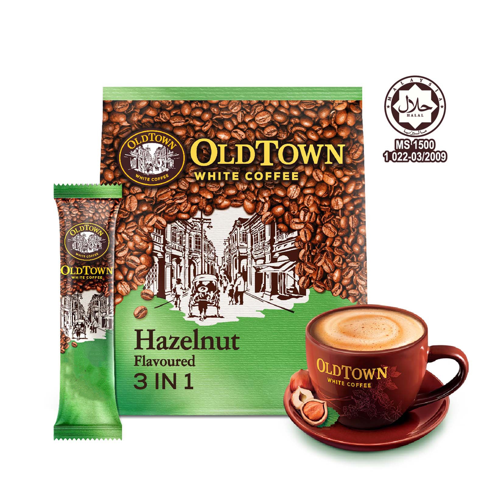 Old Town 3-in-1 Hazelnut Instant White Coffee 570g