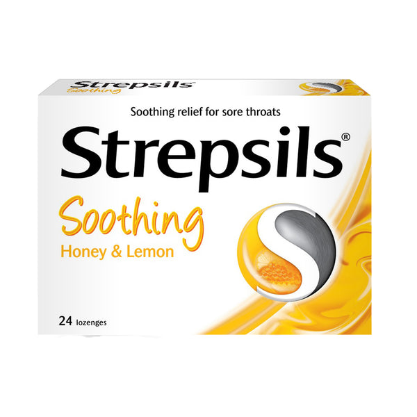Strepsils Lozenges for Sore Throats Honey Lemon 24pcs/pack