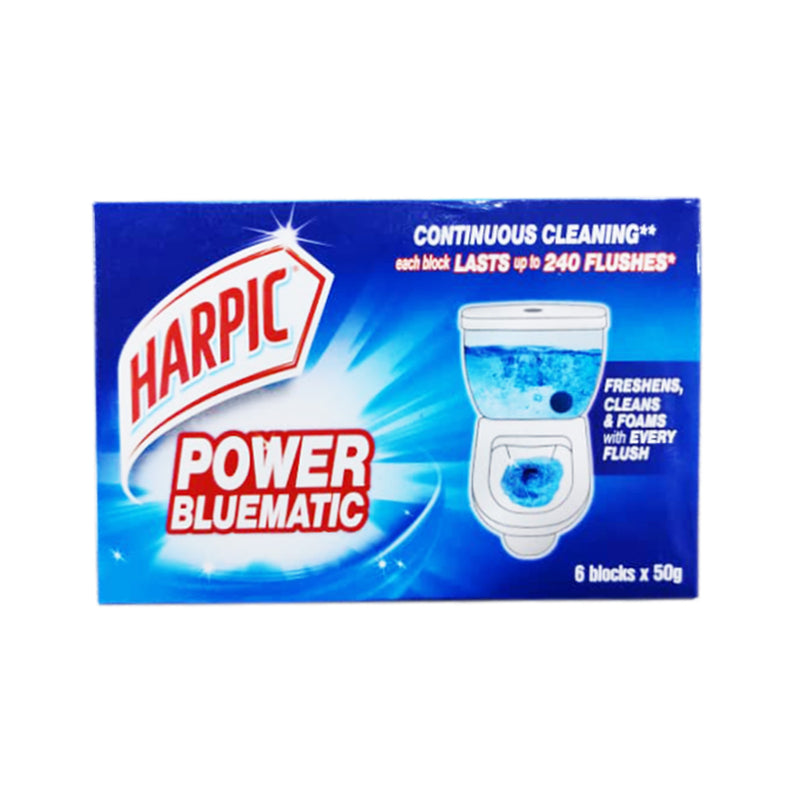 Harpic Power Bluematic In-Cistern Block Toilet Bowl Cleaner 50g x 6