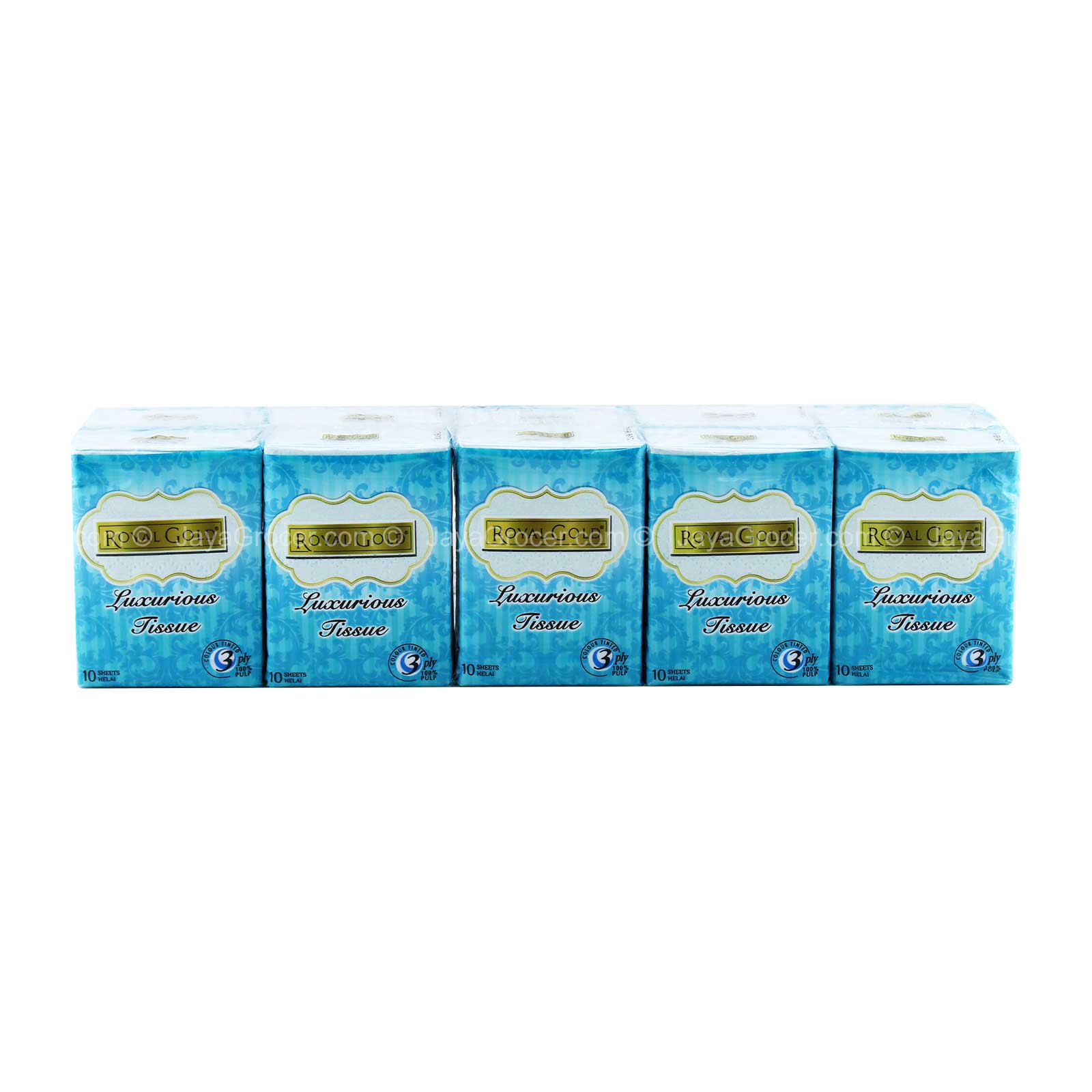 Royal Gold 3ply Interleaf Hanky Pack 8pcs x 10