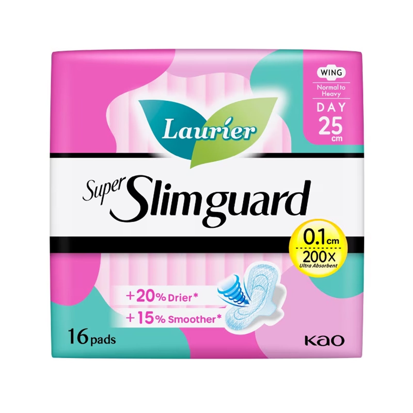 Laurier Super Slimguard Wing Pad 25cm x 16pads
