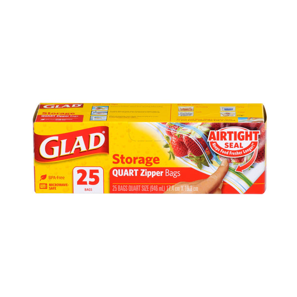 Glad Freezer Quart Zipper Bags (Small) 25pcs/pack (highest price)