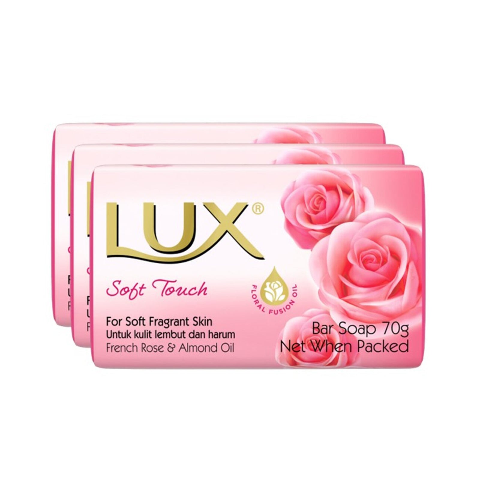 Lux Soft Touch (Pink) Soap Bar 80g x 3