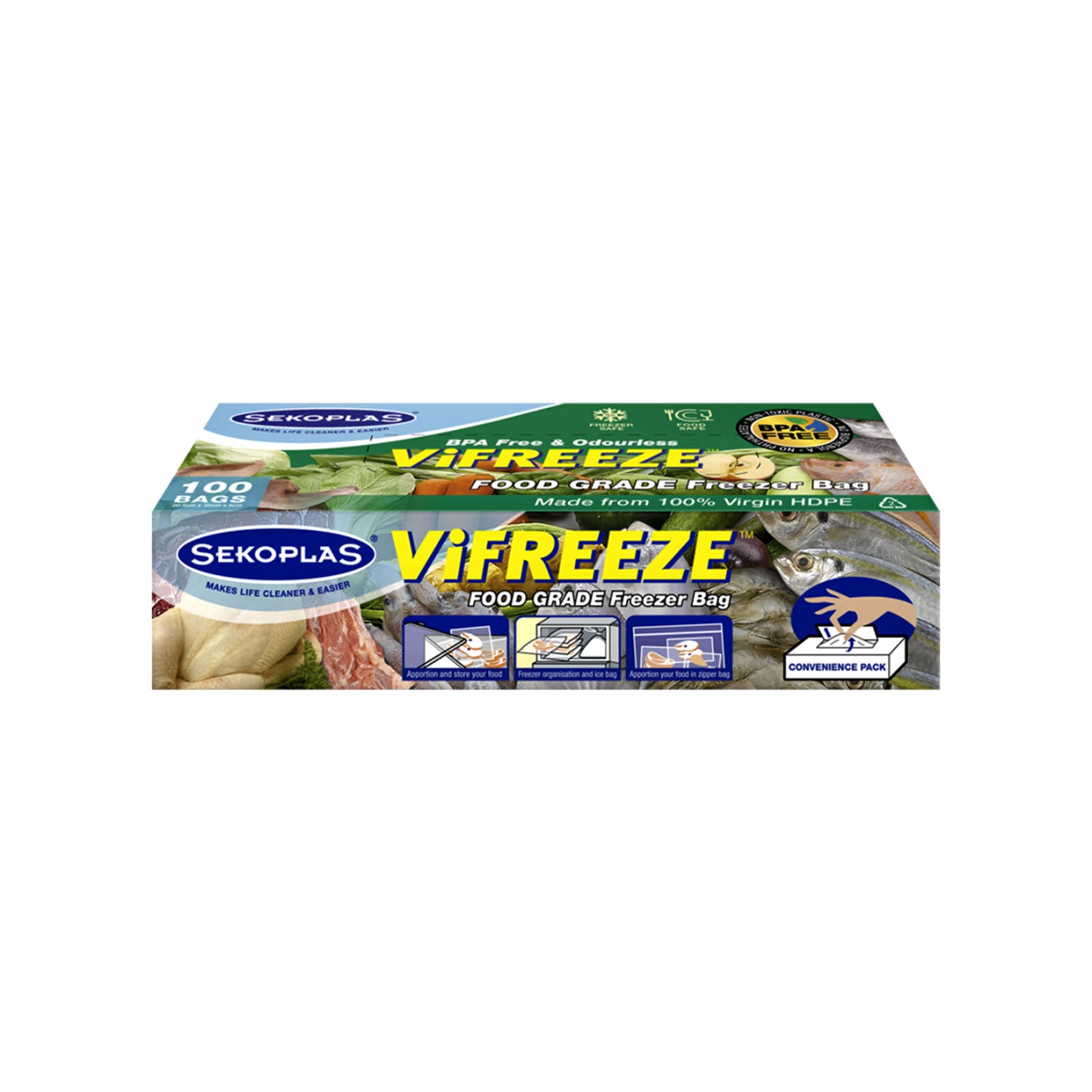 Sekoplas Bpa Free Vifreeze Bag 25 x 35cm 100pcs/pack
