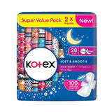 Kotex Soft and Smooth Overnight Wings Sanitary Pads 14sheet x 2
