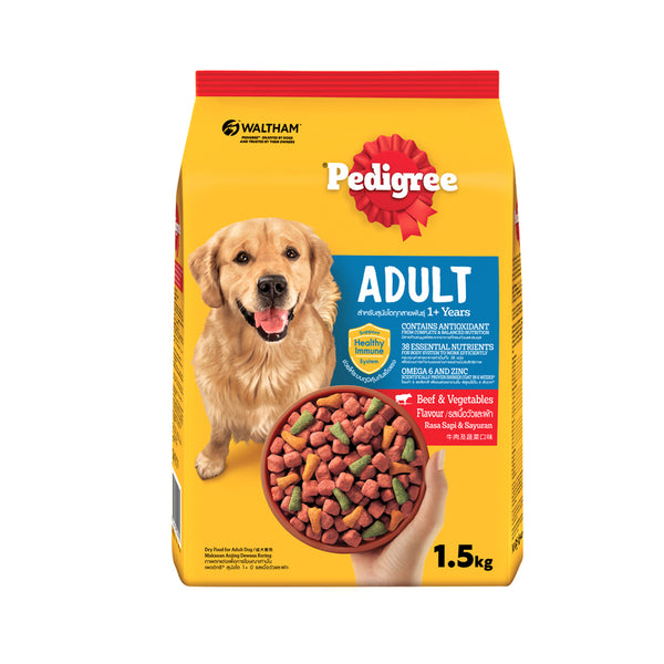 Pedigree Adult Dog Beef and Vegetable Flavored Dog Food 1.5kg (highest price)