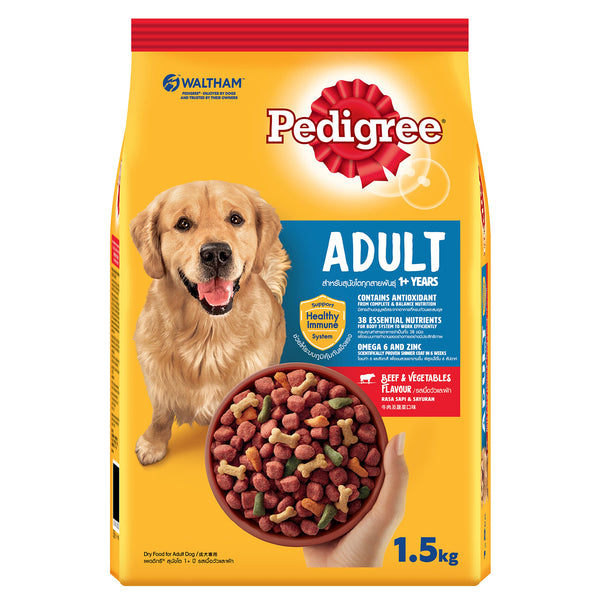 Pedigree Adult Dog Beef and Vegetable Flavored Dog Food 1.5kg (highest price)