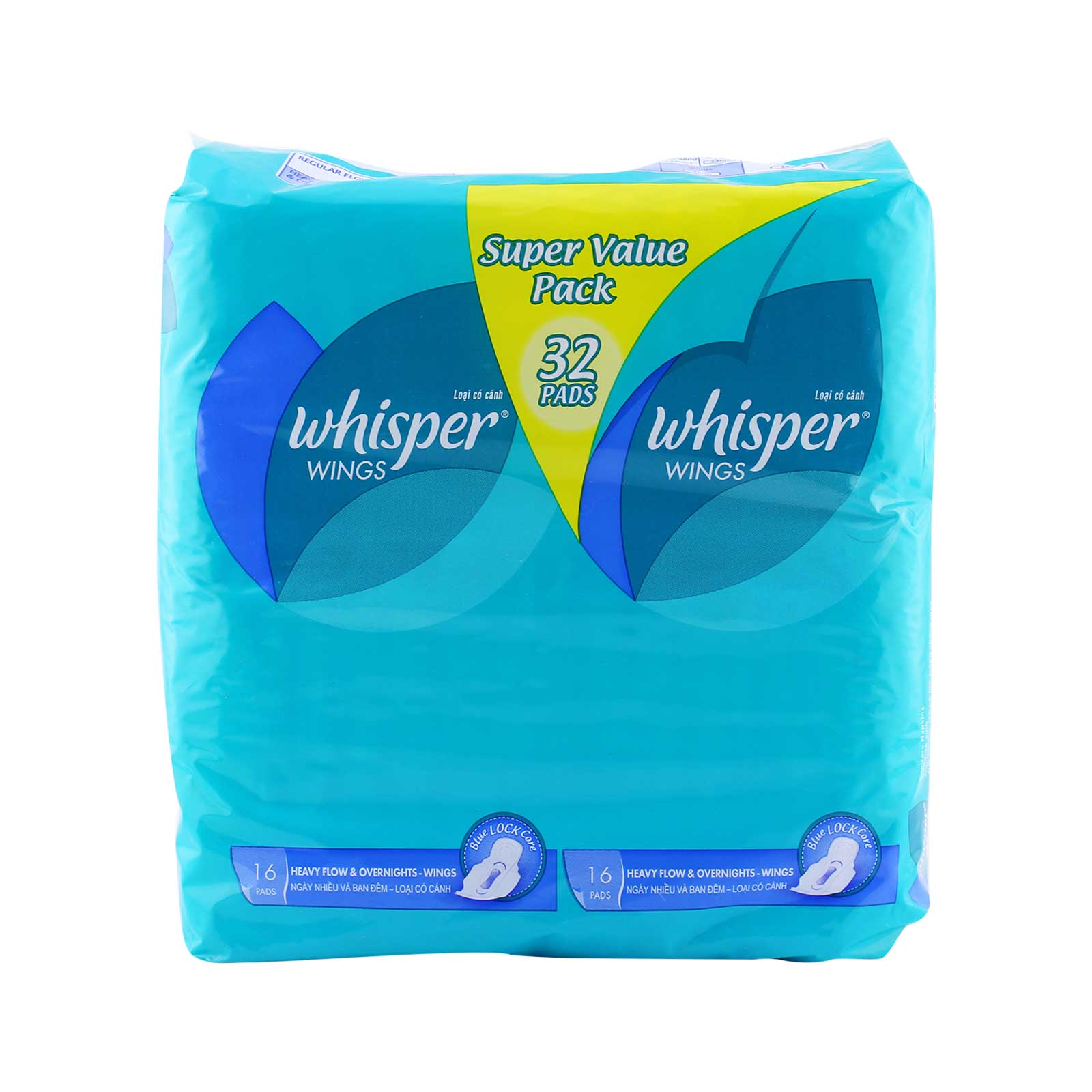 Whisper Heavy Flow & Overnight 16pcs/pack x 2