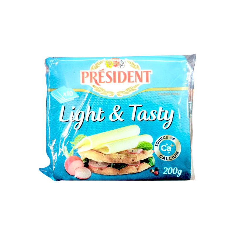 PRESIDENT LIGHT SLICED CHEESE 200G*1