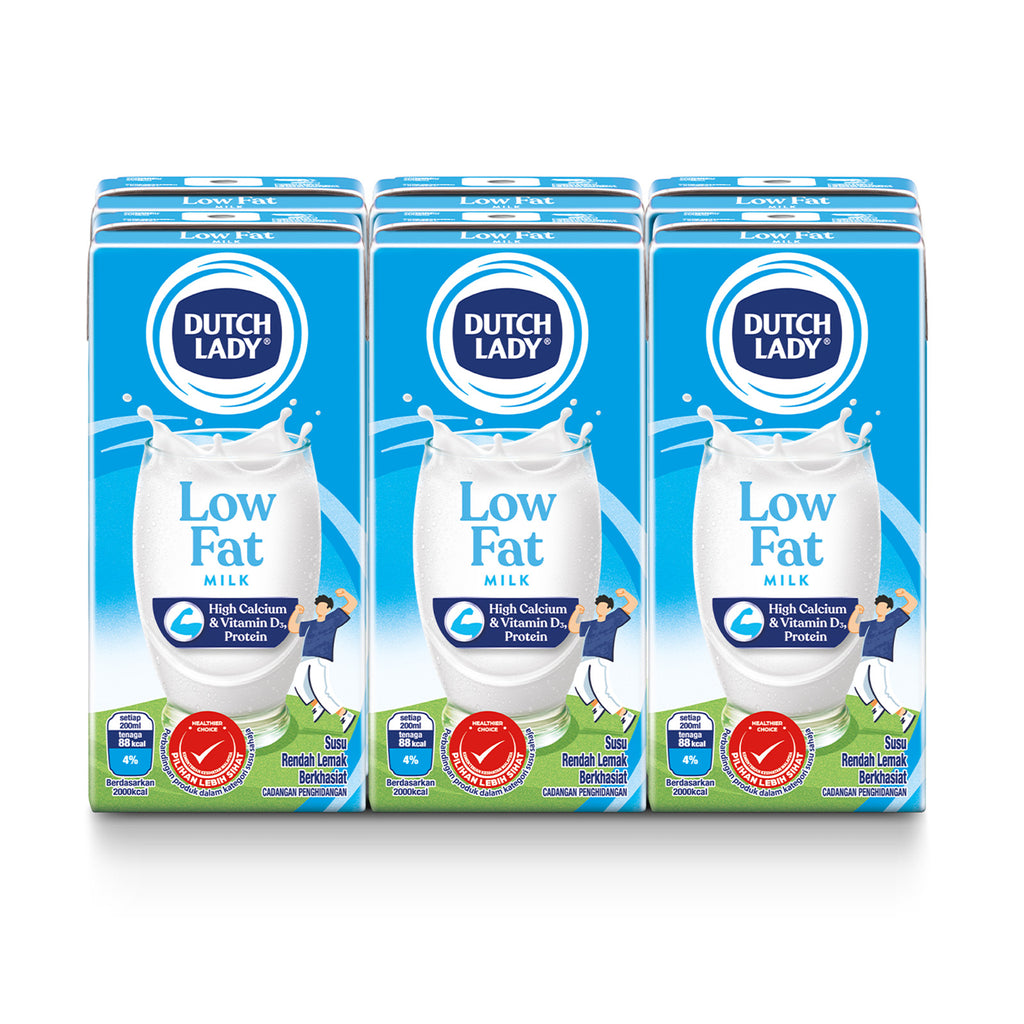 Dutch Lady UHT Low Fat Milk 200ml x 6