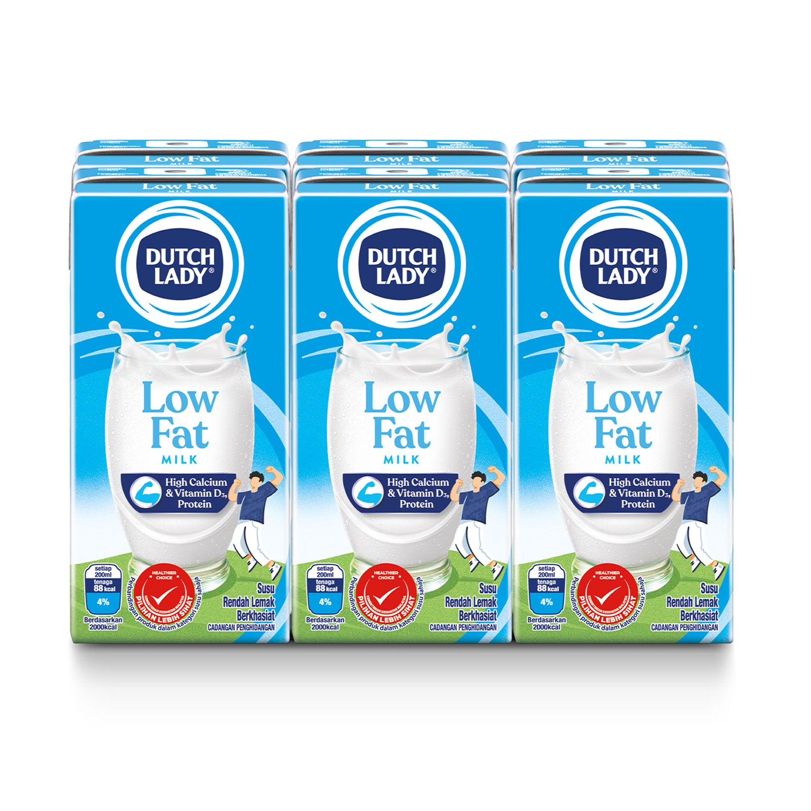 Dutch Lady UHT Low Fat Milk 200ml x 6