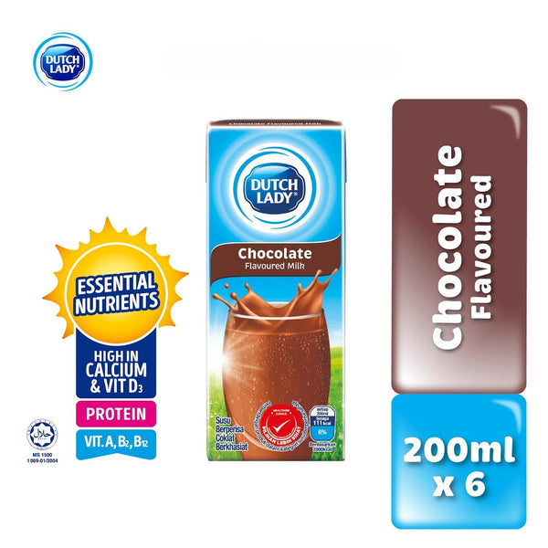Dutch Lady UHT Milk Chocolate Flavour 200ml x 6 (highest price)