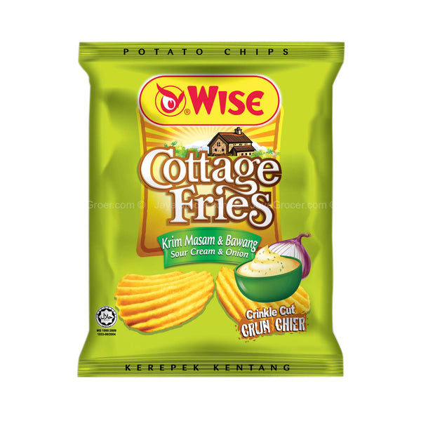 Wise Cottage Sour Cream and Onion Crinckle Cut Potato Chips 60g