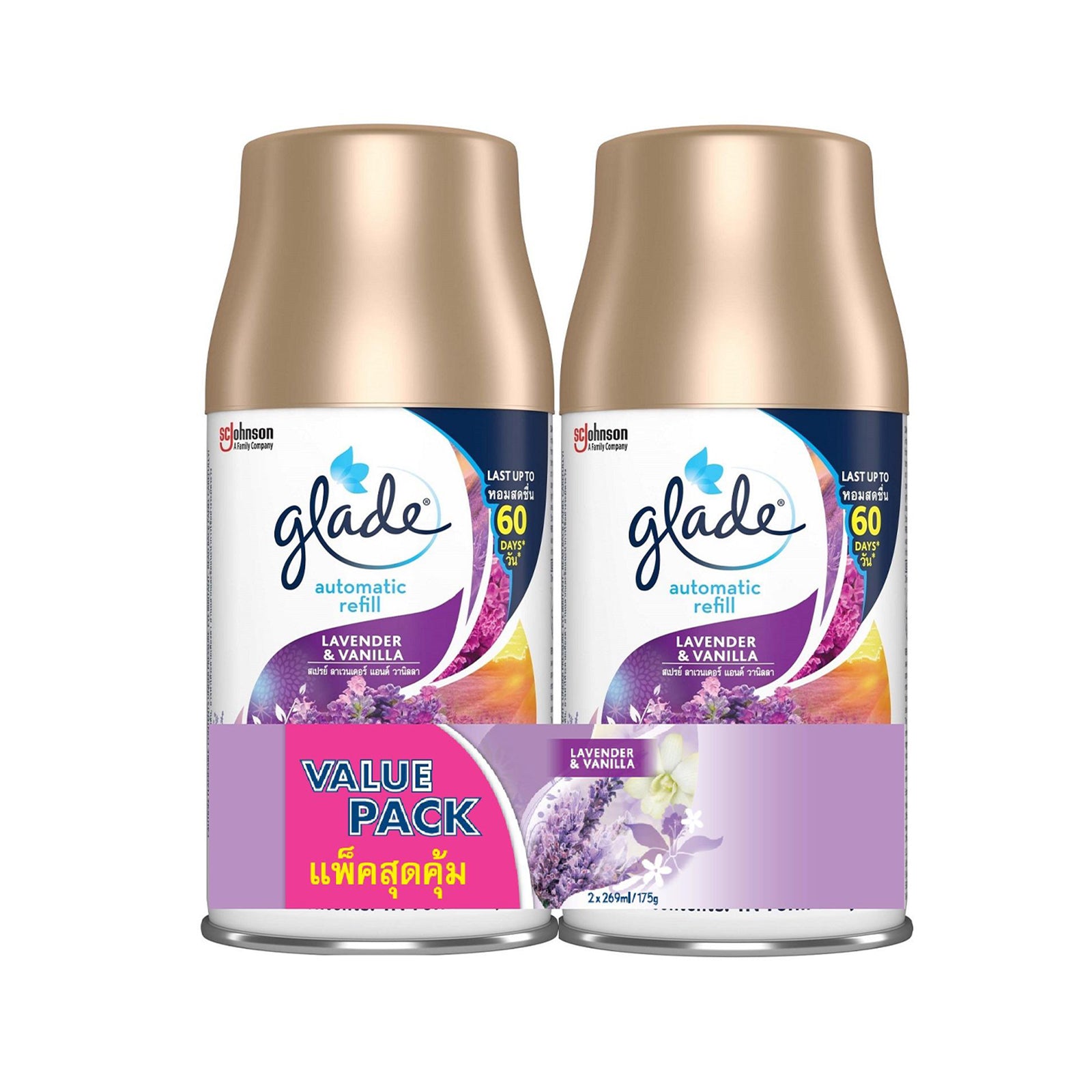 Glade Automatic Lavender Vanilla  Spray Refill 175g x 2