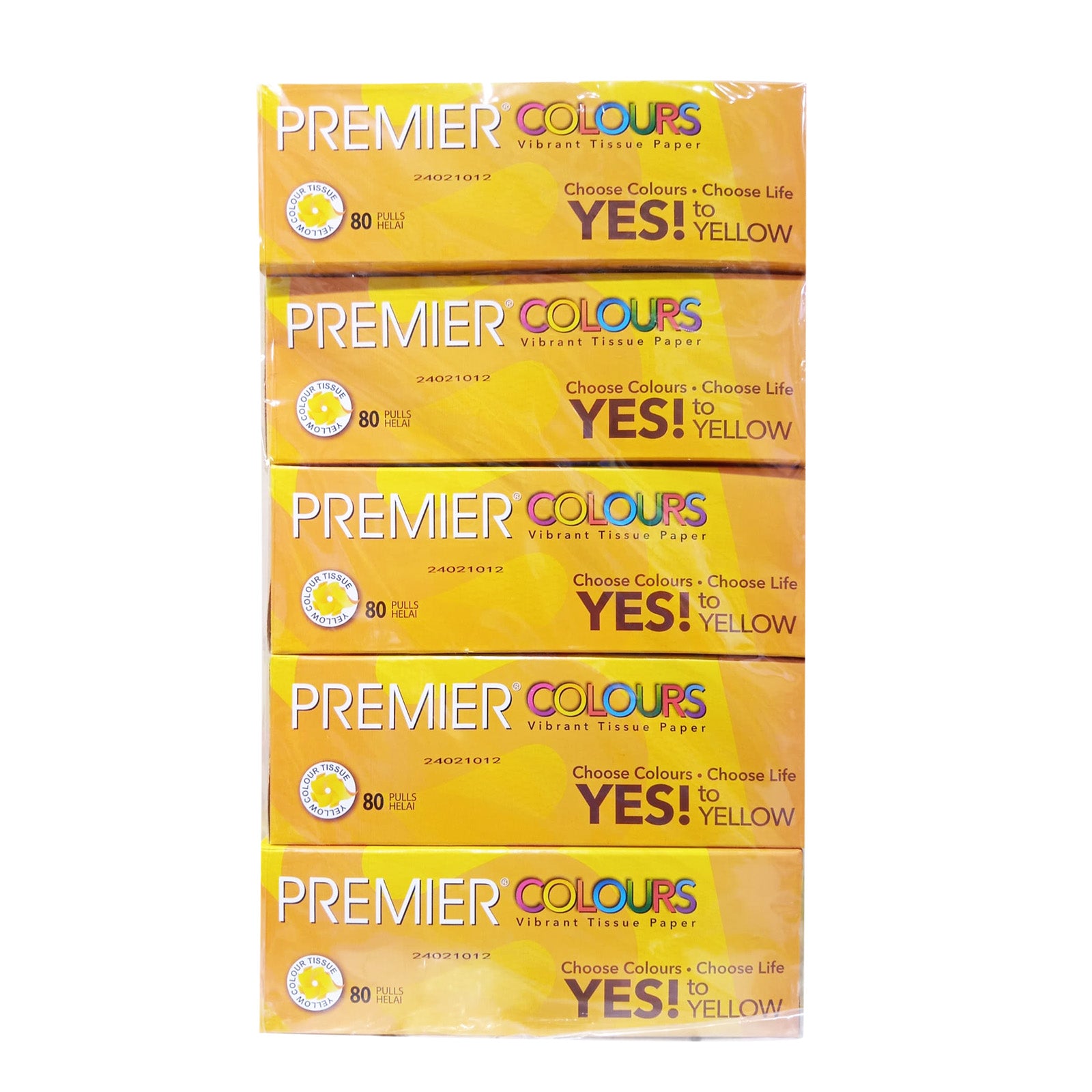 Premier Colours Vibrant Tissue Paper 80pcs x 5