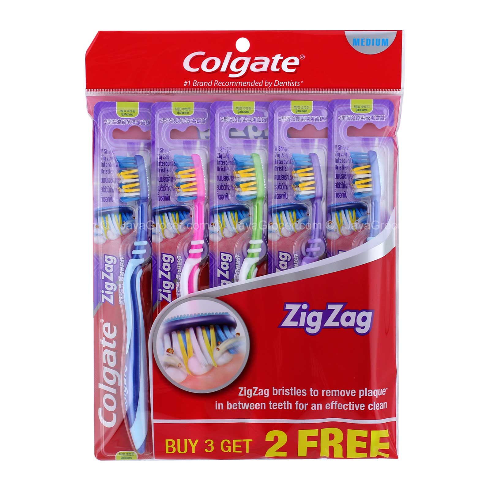 Colgate Toothbrush-Zig Zag (Medium) (Buy 3 Get 2 Free) 1pack