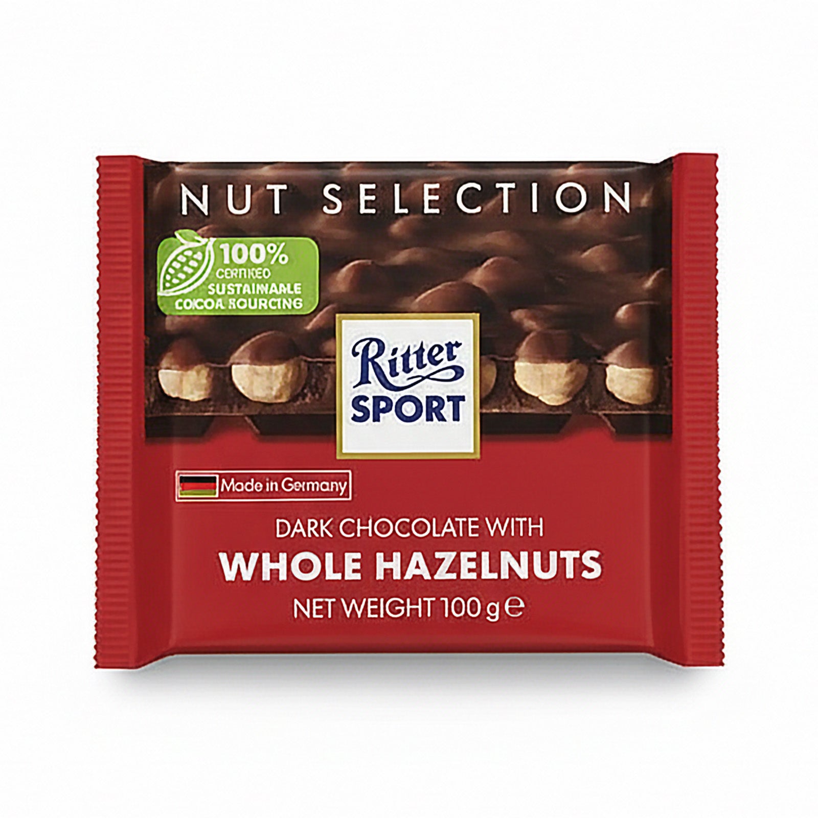 Ritter Sport Dark Whole Hazelnuts Chocolate Bar 100g