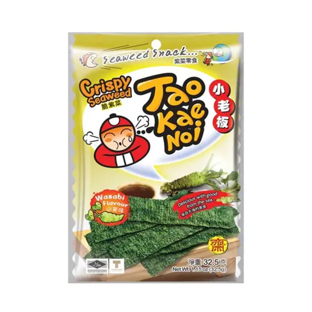 Tao Kei Noi Crispy Seaweed Snack Wasabi Flavour 28g