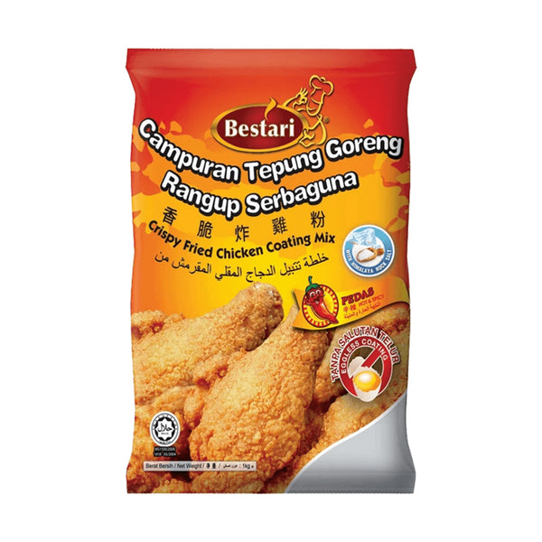 Bestari Crispy Fried Chicken Coating Mix (Hot and Spicy) 1kg (highest price)