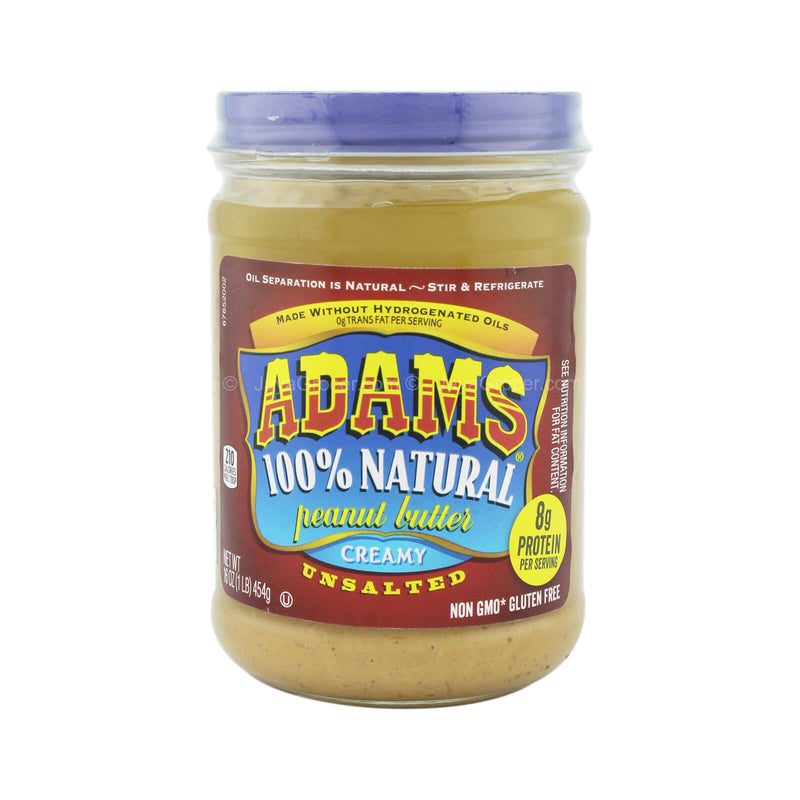 Adams Unsalted Creamy Peanut Butter 454g