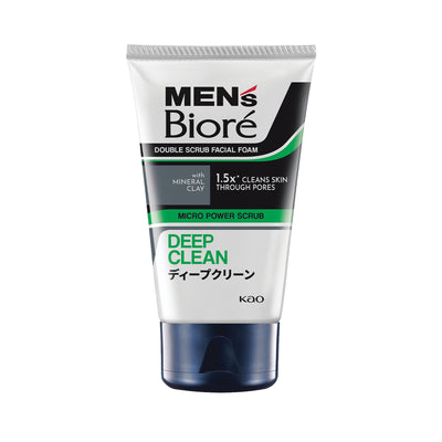 Men's Biore Deep Clean Double Scrub Facial Foam (For Blackheads) 100g