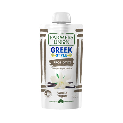 FARMERS UNION GREEK POUCH VANILLA 130G