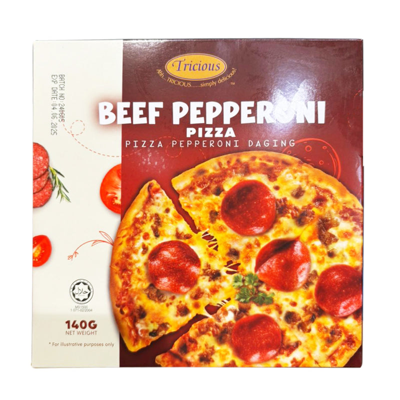 Tricious 6 Inches Beef Pepperoni Frozen Pizza 140g