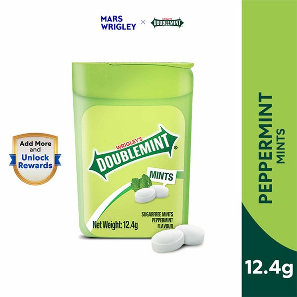 Wrigley's Doublemint Peppermint Flavour Sugar Free Mint 12.4g (highest price)