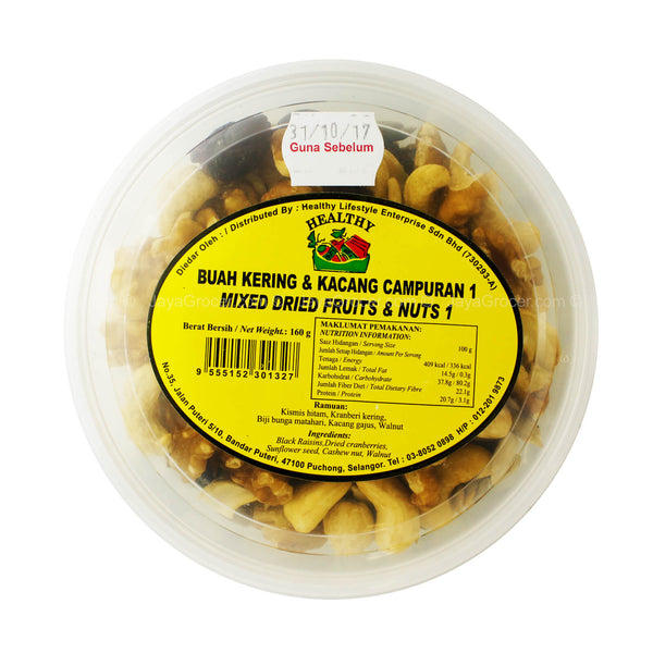Healthy Mixed Dried Fruits and Nuts (Buah Kering dan Kacang Campuran) 160g