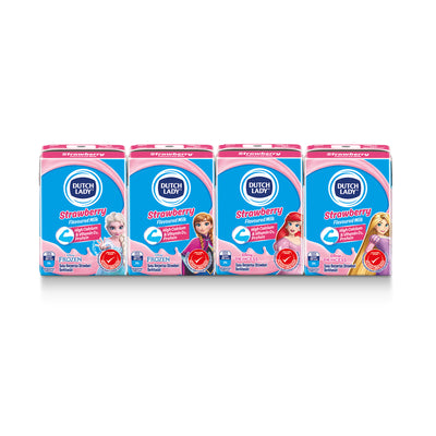 Dutch Lady Milky Frozen UHT Milk Strawberry Flavour 125ml x 4