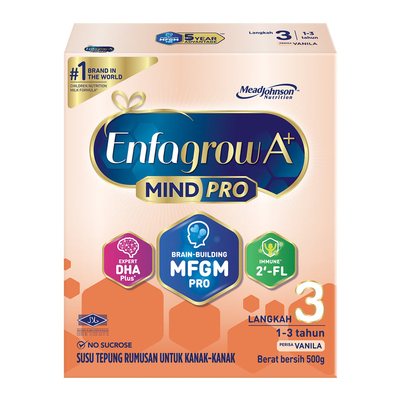 Enfagrow A+ MindPro Step 3 with MFGM Pro, DHA Pro and 2'-FL (Vanilla) 500g