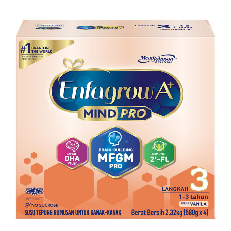 Enfagrow A+ MindPro Step 3 with MFGM Pro, DHA Pro and 2'-FL (Vanilla) 2.32kg