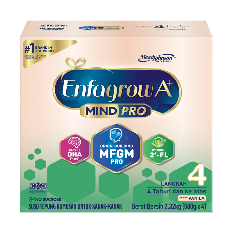 Enfagrow A+ MindPro Step 4 with MFGM Pro, DHA Pro and 2'-FL (Vanilla) 2.32kg