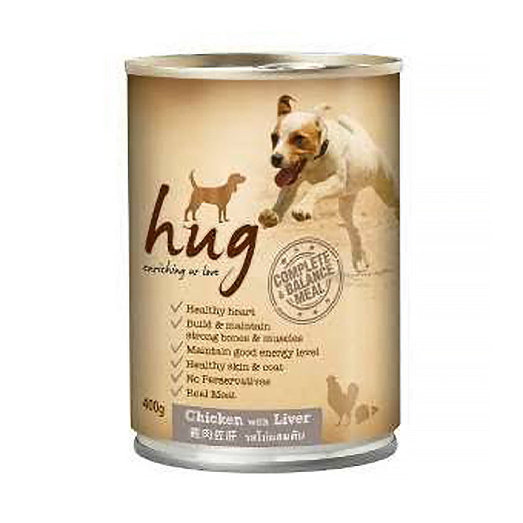 Hug Chicken with Liver Canned Dog Food 400g