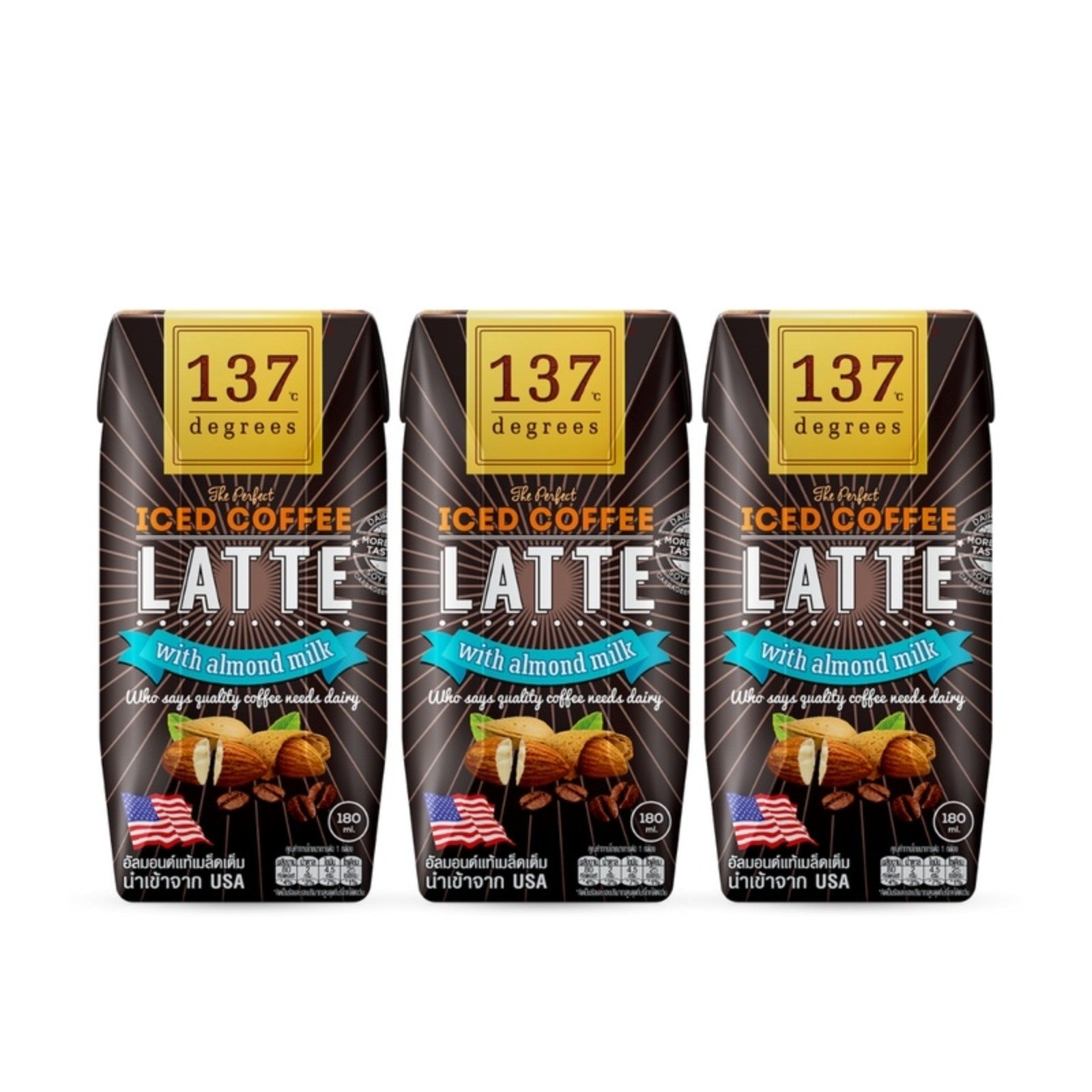 137 Degrees Almond Milk Coffee Latte 180ml x 3