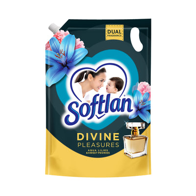 Softlan Divine Pleasures Aqua Lilies & Sweet Peonies Fabric Softener 1.3L