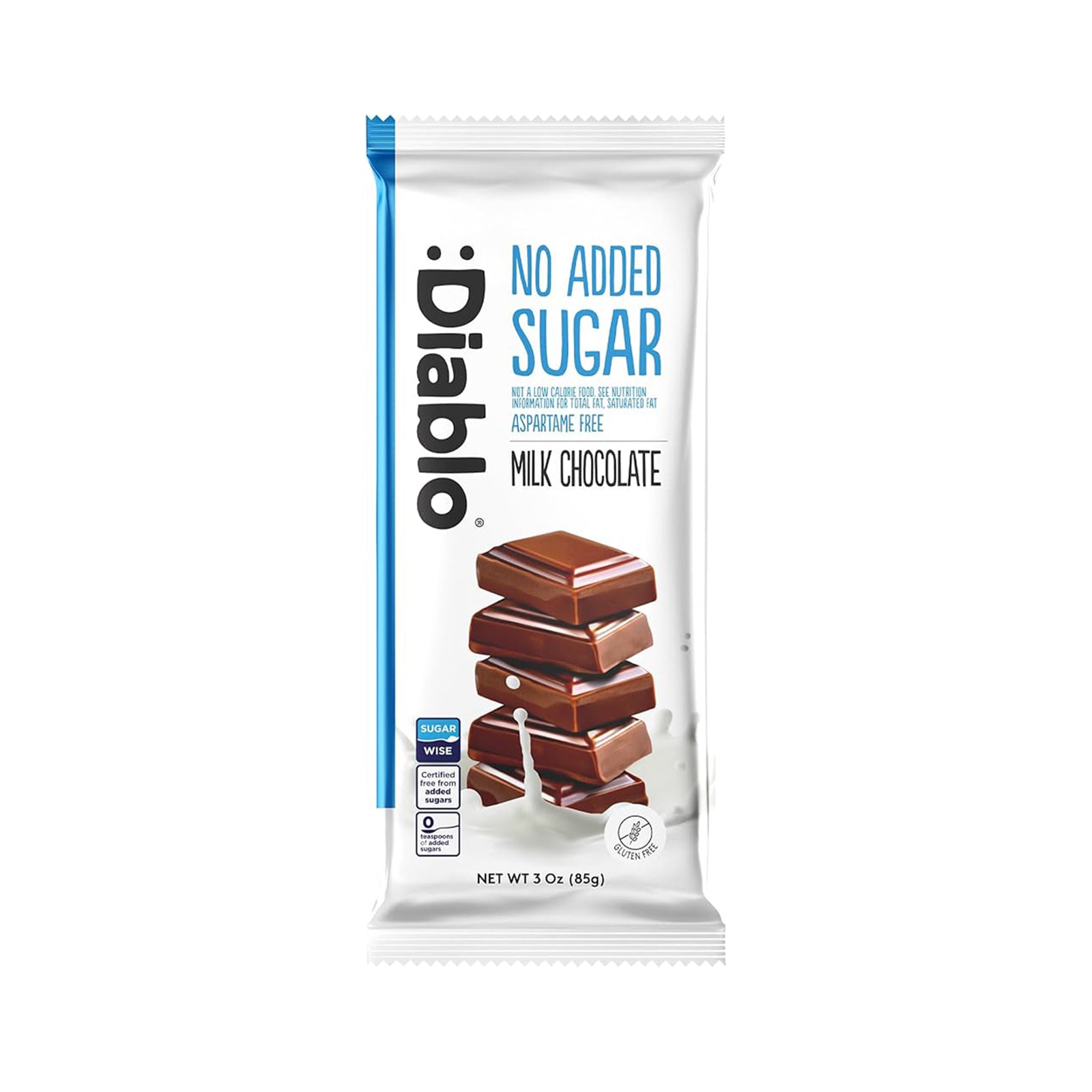 Diablo No Added Sugar Milk Chocolate 85g