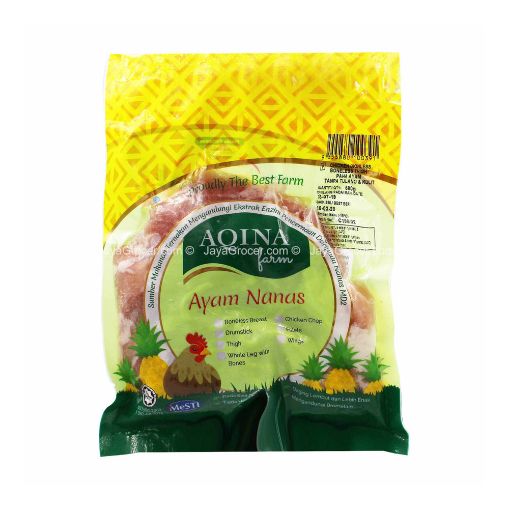 Aqina Farm Frozen Chicken Skinless Boneless Thigh 6pcs/pack