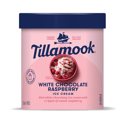 Tillamook White Chocolate Raspberry Ice Cream Tub 1.4L